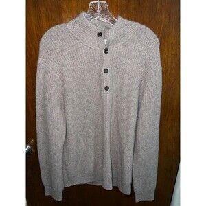 White+Warren Mn’s 100% Cashmere 1/4 Button Sweater Sz Large VGC